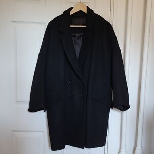 COACH Black Double-Breasted Peacoat